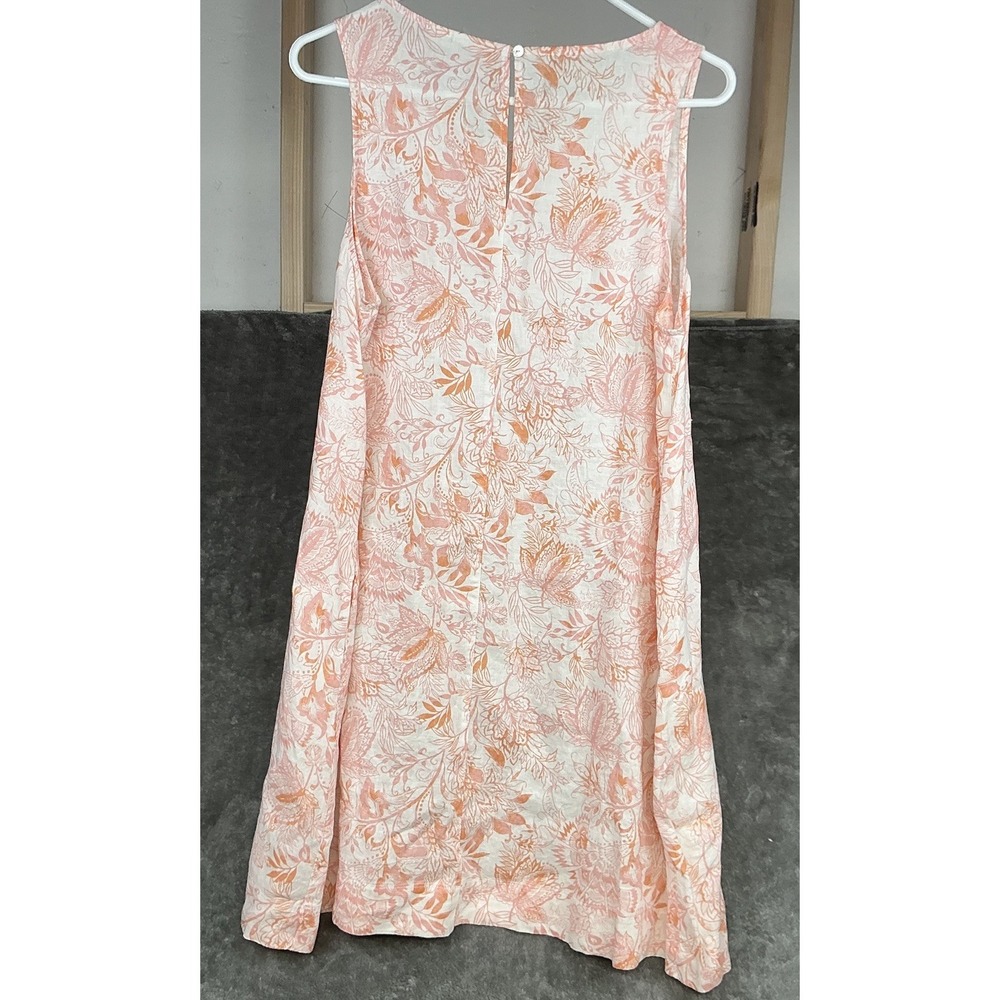 Rachel Zoe 100% Linen Floral Shift Dress Coastal Summer Resort Beachy Sz Lg - Picture 5 of 6